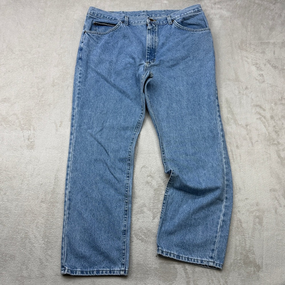 Vintage Lee Straight Leg Jeans Mens 40x30 Light Blue Denim Classic Workwear USA